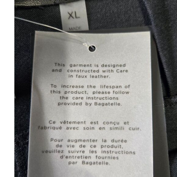 Bagatelle Collection Women's Black Faux Leather Wide Leg Pants Size XL NWT - Picture 10 of 13